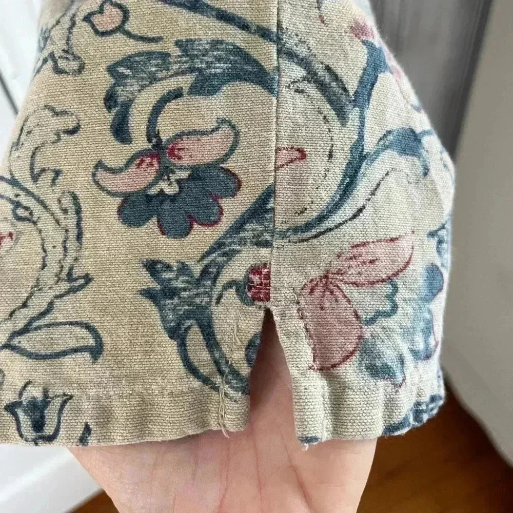 LAUREN RALPH LAUREN Cropped Linen Cotton Floral Print pant 4 cottage prep - Picture 2 of 9